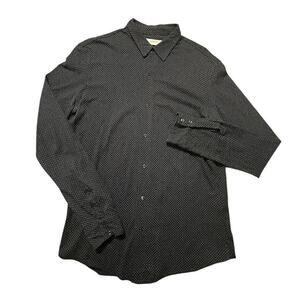 Osklen Shirt Men Size P/Small LS Button Up Polka Dot Black Rio De Janeiro Brazil